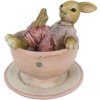 Decoratie konijn 10x8x8 cm veelkleurig 6PR3328