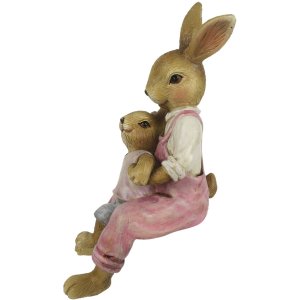 Decoratie Konijn 6x6x15 cm roze 6pr3263