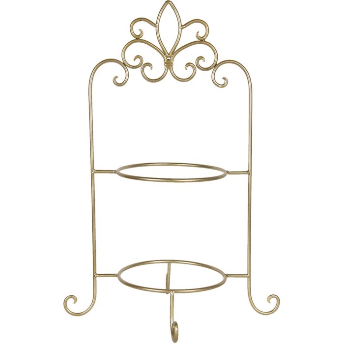 Etagère voor 2 borden 38x30x57 cm goud w40091go