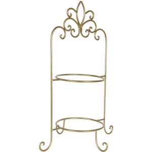 Etagère voor 2 borden 38x30x57 cm goud w40091go