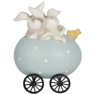 Decoratie Dieren in een Huifkar 10x7x13 cm veelkleurig 6pr3194