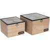 Houten kist 18x18x12 - 15x15x11 cm (2 stuks) bruin 6h1936