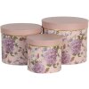 Hoedendoos (set van 3) ø 20x17 - ø 17x15 - ø 14x13 cm roze 64742
