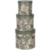 Hoedendoos (set van 3) ø 20x17 - ø 17x15 - ø 14x13 cm groen 64743