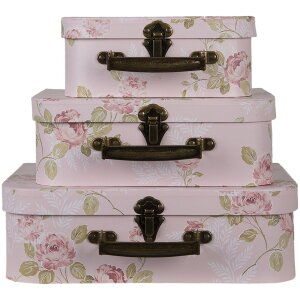 Decoratie Koffer (set van 3) 30x21x9-25x18x9-20x16x8 cm...