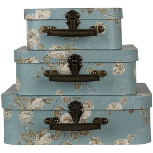 Decoratie Koffer (set van 3) 30x21x9-25x18x9-20x16x8 cm...