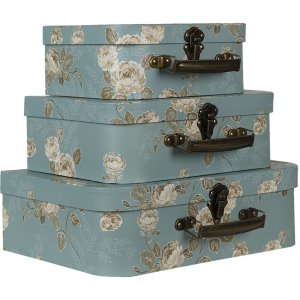 Decoratie Koffer (set van 3) 30x21x9-25x18x9-20x16x8 cm veelkleurig 64753