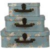 Decoratie Koffer (set van 3) 30x21x9-25x18x9-20x16x8 cm veelkleurig 64753