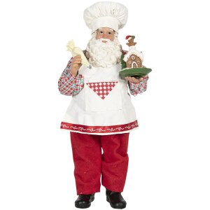 Decoratie kerstman 13x10x28 cm veelkleurig 64648