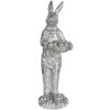 Decoratie Konijn 13x11x33 cm zilver 6pr3092zi