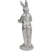 Decoratie Konijn 13x11x33 cm zilver 6pr3092zi