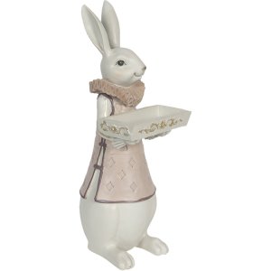 Decoratie konijn jongen 15x13x37 cm veelkleurig 6PR3153