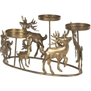 Theelichthouder - Kaarsenhouder 34x22x16 cm goud 6Y3996