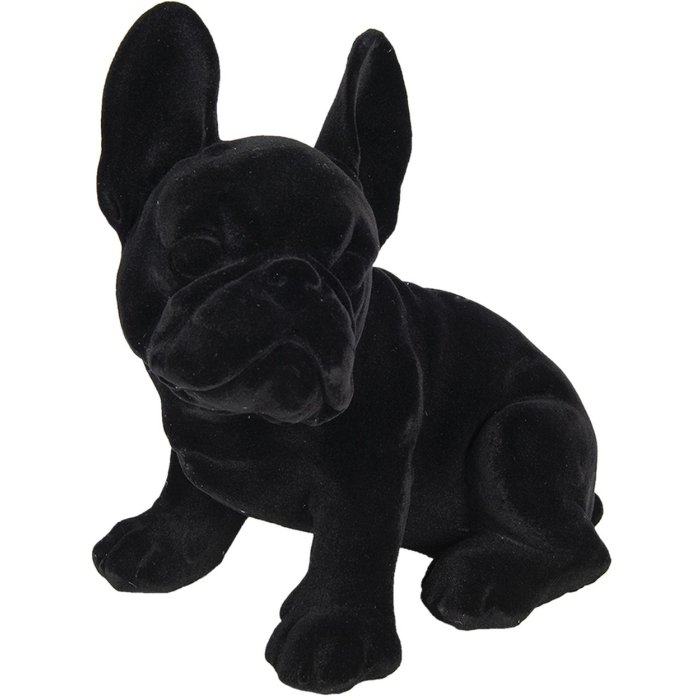 Decoratie Hond (Franse Bulldog) 22x17x24 cm zwart 6fu0014