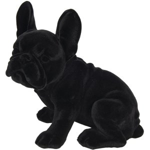 Decoratie Hond (Franse Bulldog) 22x17x24 cm zwart 6fu0014