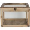 Houten kist met glas 30x30x21 cm bruin 6h1919
