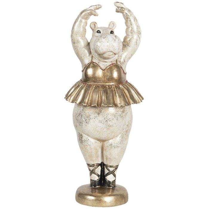 Decoratie Ballerina Nijlpaard 18x18x46 cm veelkleurig 6pr2722