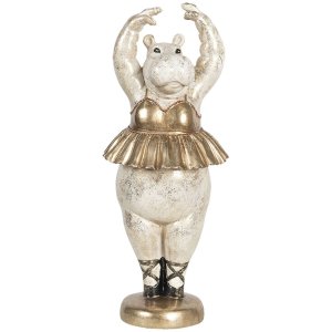 Decoratie Ballerina Nijlpaard 18x18x46 cm veelkleurig 6pr2722