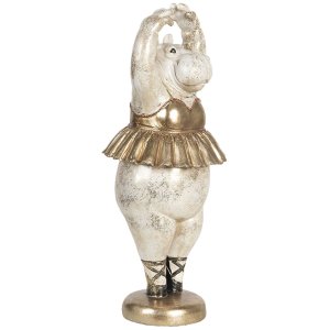 Decoratie Ballerina Nijlpaard 18x18x46 cm veelkleurig 6pr2722