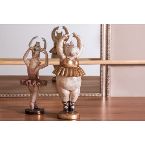 Decoratie Ballerina Nijlpaard 18x18x46 cm veelkleurig 6pr2722