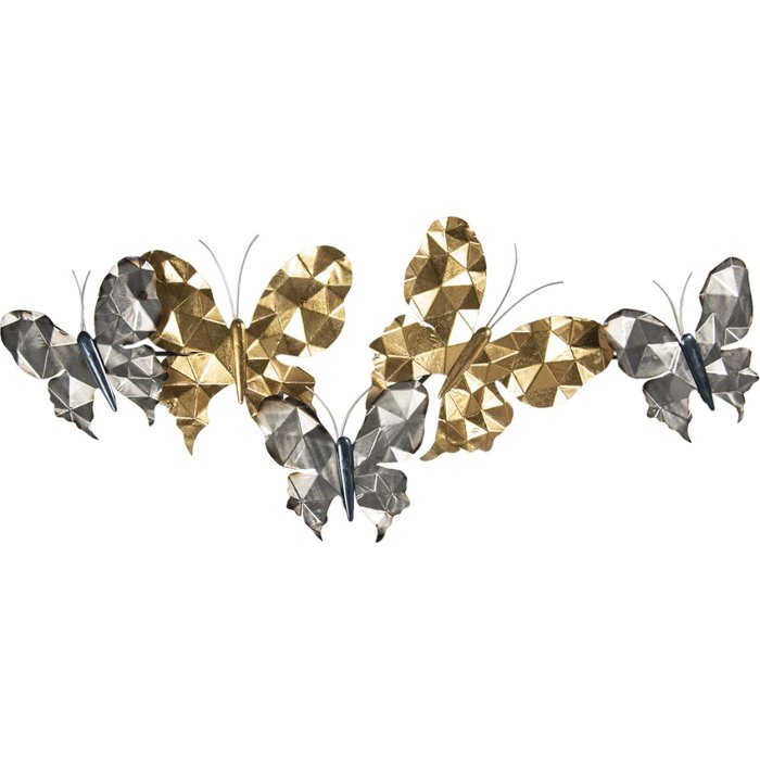 Wanddecoratie Vlinders 124x6x51 cm veelkleurig 5Y0784