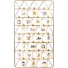Adventskalender metaal goud 40x70 cm