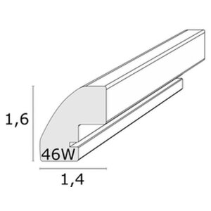 Kunststof lijst s46wg wit of naturel