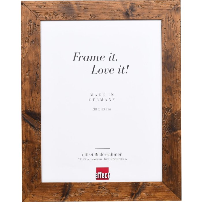Gladde houten lijst 2400 bruin 10x10 cm antireflecterend glas