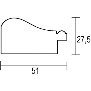 Effect houten lijst profiel 95 zilver 10,5x14,8 cm anti-reflex glas