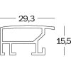 Walther Aluminium lijst aluline 30x40 cm zilver met passepartout 20x27 cm
