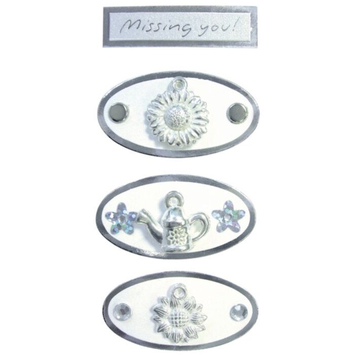 Creatieve 3d sticker zilver emblemen i 1 vel