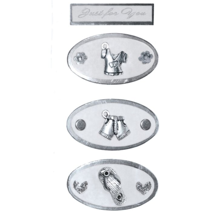 Creatieve 3d sticker zilver emblemen ii 1 vel