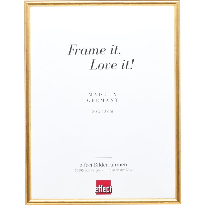 Effect massief houten lijst profiel 20 goud  20x30 cm museum glas