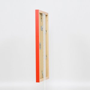 Houten lijst Top Cube 21x29,7 cm rood Antireflexglas