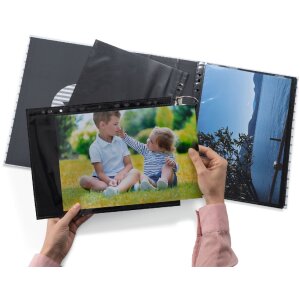 Fotofan-zichtbare hoezen 20x30cm zwart 10 hoezen