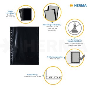 Fotofan-zichtbare hoezen 20x30cm zwart 10 hoezen