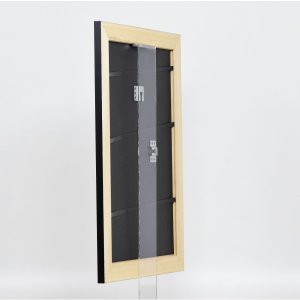 Effectief massief houten lijst Profiel 30 zwart 25x60 cm Museum glas