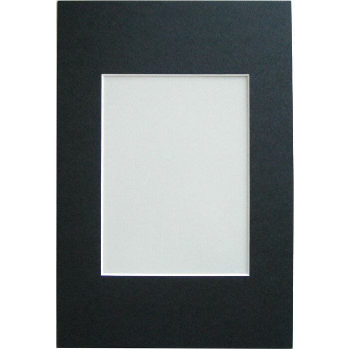 Afgeschuind passepartout - 20x30 cm - zwart