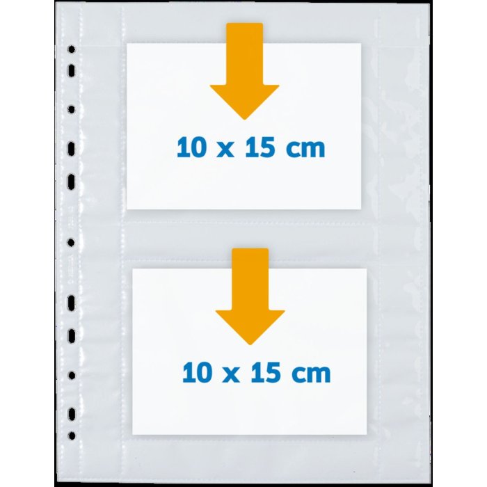 Fotofan-zichtbare hoezen 10x15cm liggend wit 250 hoezen