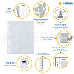 herma fotofaan transparante enveloppen 9x13cm hoog wit 10 enveloppen