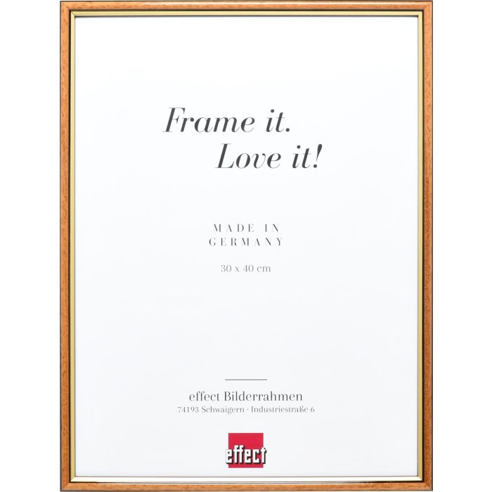 Effect houten lijst profiel 23 lichtbruin 40x40 cm Anti-reflecterend glas