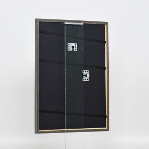 Effect massief houten lijst Profiel 25 blauw 40x40 cm Museum glas