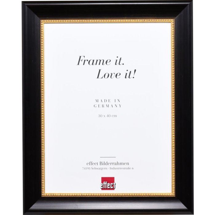 Effect houten lijst profiel 95 zwart 40x40 cm anti-reflex glas
