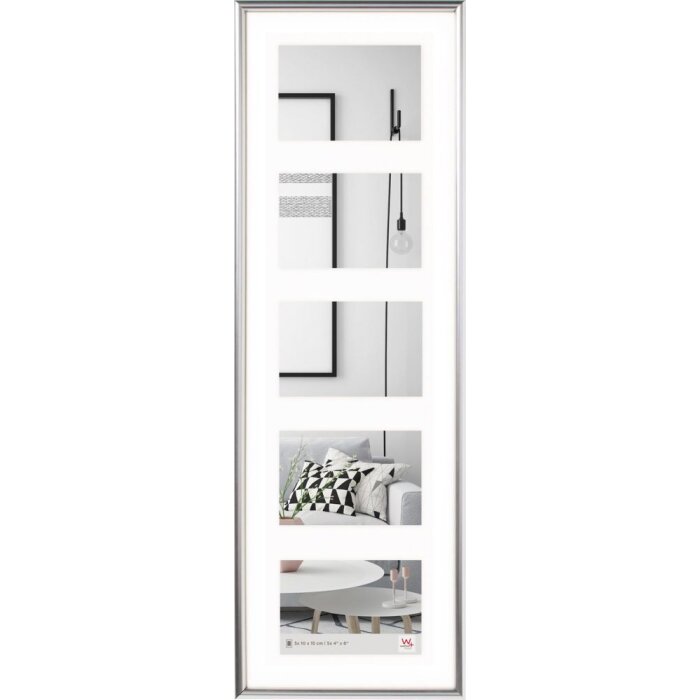 Kunststof wissellijst galeria voor 5 x 10x15 cm - zilver