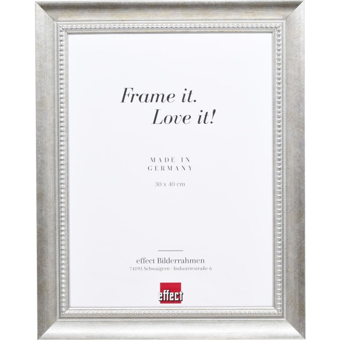 Effect massief houten lijst profiel 28 zilver 50x50 cm Anti-reflecterend glas