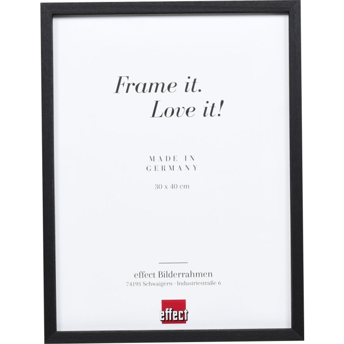 Effect houten lijst profiel 35 zwart 50x60 cm normaal glas + afstandhouder