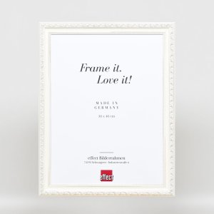 Effect houten baroklijst Profiel 37 wit 50x75 cm Museumglas