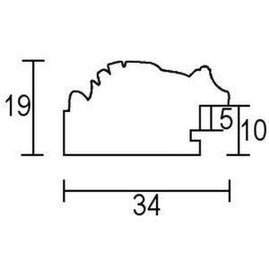 Effect houten lijst profiel 94 zwart 59,4x84,1 cm normaal glas