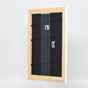 Effectief massief houten lijst Profiel 30 wit 70x100 cm Museum glas