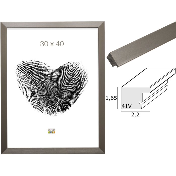 Kunststof lijst s41vd1 zilver antireflecterend glas